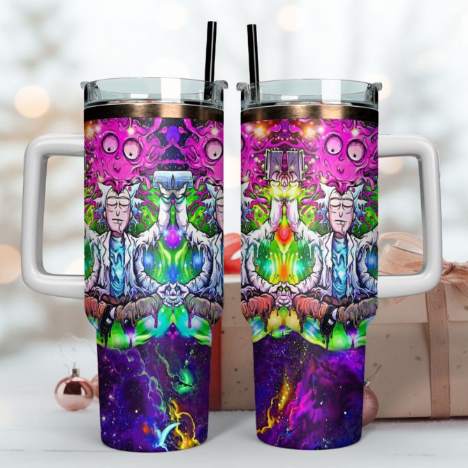 Rick And Morty Tv Series Custom Stanley Quencher 40Oz Stainless Steel Tumbler With Handle - Image 4