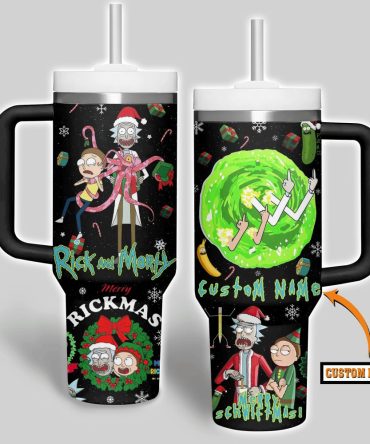 Rick And Morty Tv Series Custom Stanley Quencher 40Oz Stainless Steel Tumbler With Handle