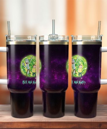 Rick And Morty Tv Series Custom Stanley Quencher 40Oz Stainless Steel Tumbler With Handle