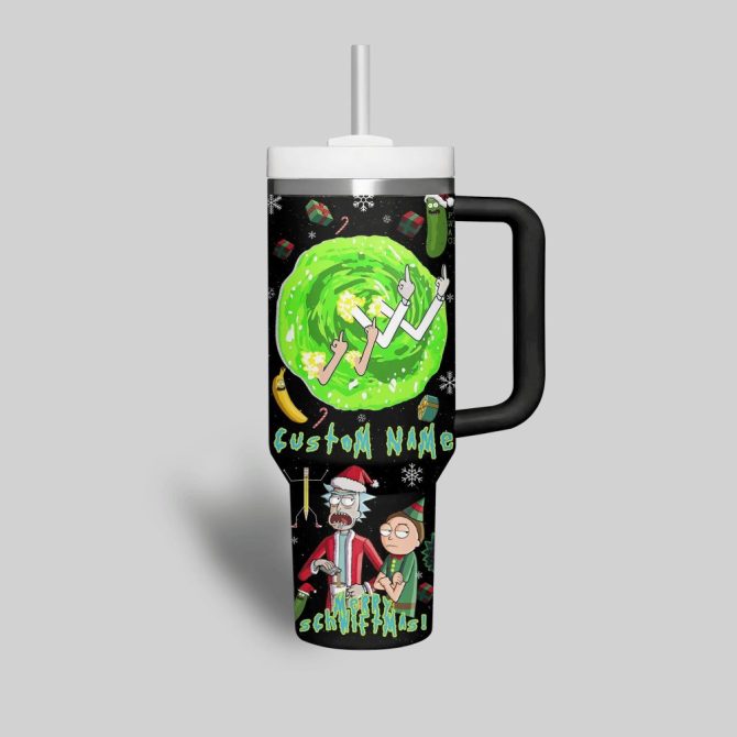 Rick And Morty Tv Series Custom Stanley Quencher 40Oz Stainless Steel Tumbler With Handle - Image 3