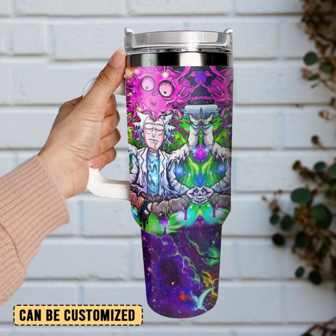 Rick And Morty Tv Series Custom Stanley Quencher 40Oz Stainless Steel Tumbler With Handle - Image 3