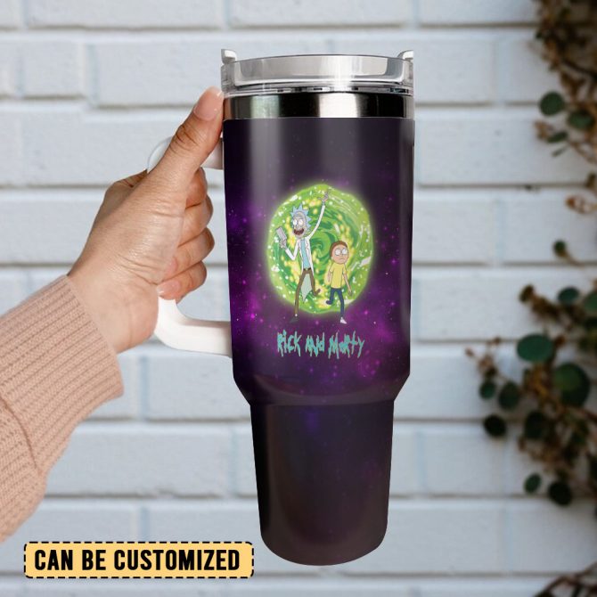 Rick And Morty Tv Series Custom Stanley Quencher 40Oz Stainless Steel Tumbler With Handle - Image 3