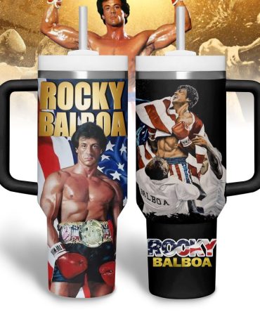 Rocky Balboa Movies Custom Stanley Quencher 40Oz Stainless Steel Tumbler With Handle