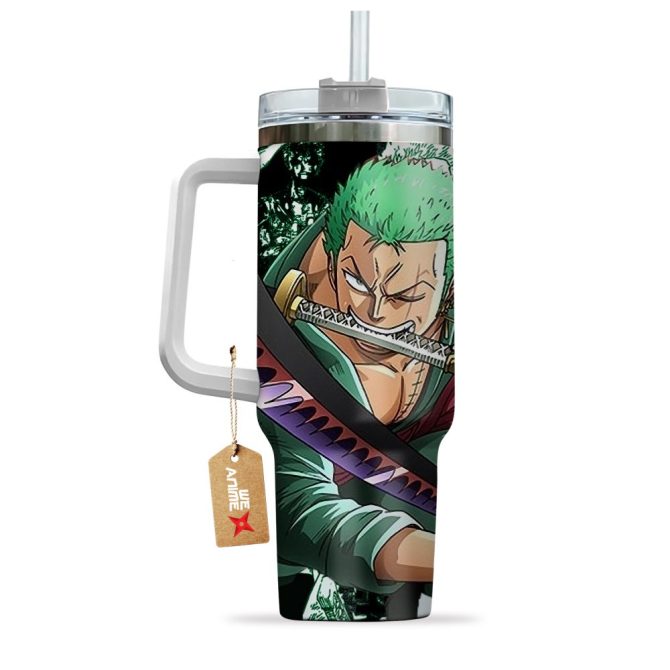 Roronoa Zoro One Piece Anime Custom Stanley Quencher 40Oz Stainless Steel Tumbler - Image 4