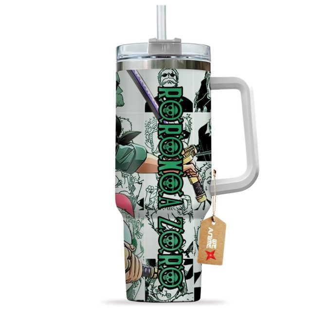 Roronoa Zoro One Piece Anime Custom Stanley Quencher 40Oz Stainless Steel Tumbler - Image 3