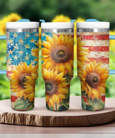 Rustic Sunflowers Custom Stanley Quencher 40Oz Stainless Steel Tumbler With Handle