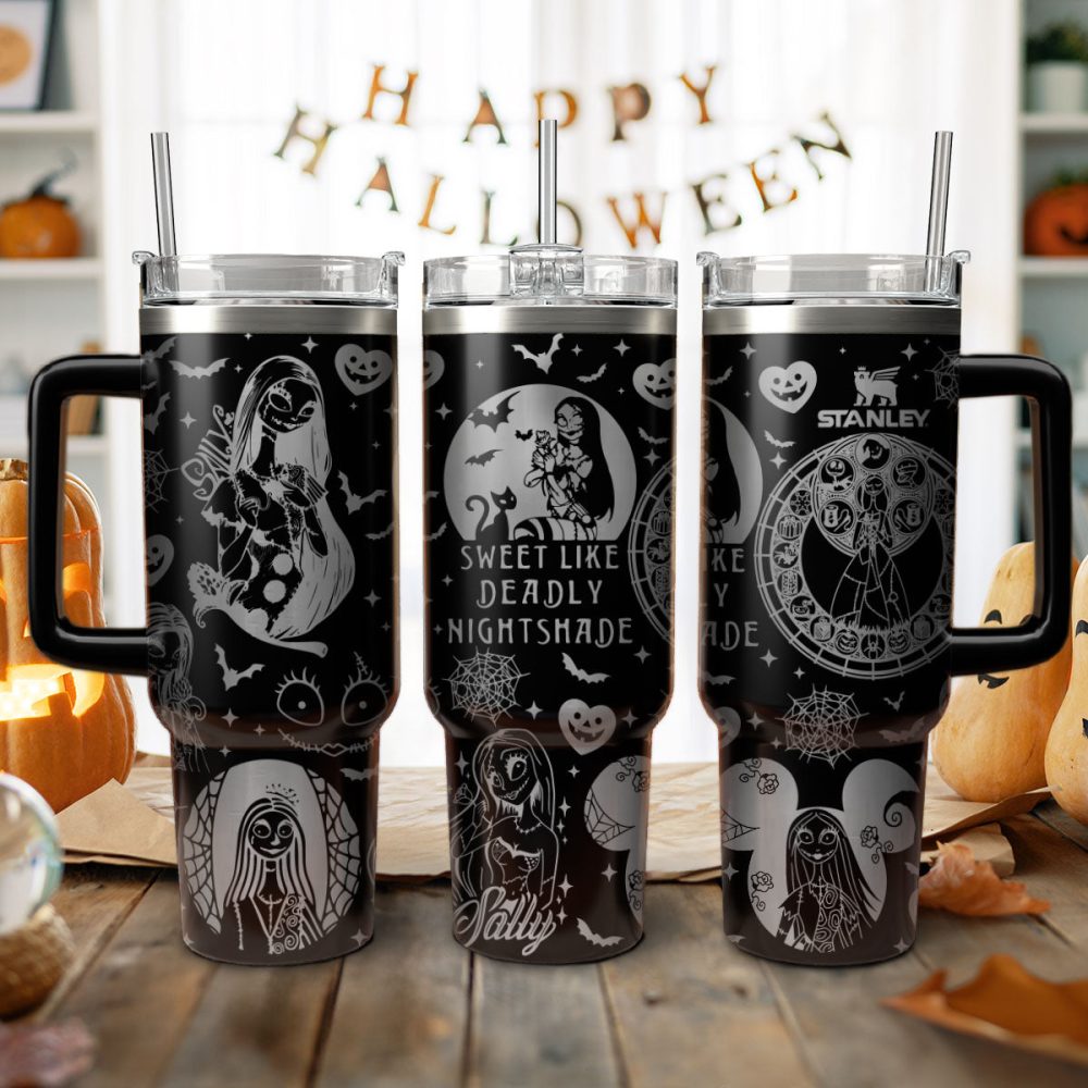 Sally The Nightmare Before Christmas Movies Custom Stanley Quencher 40Oz Stainless Steel Tumbler With Handle