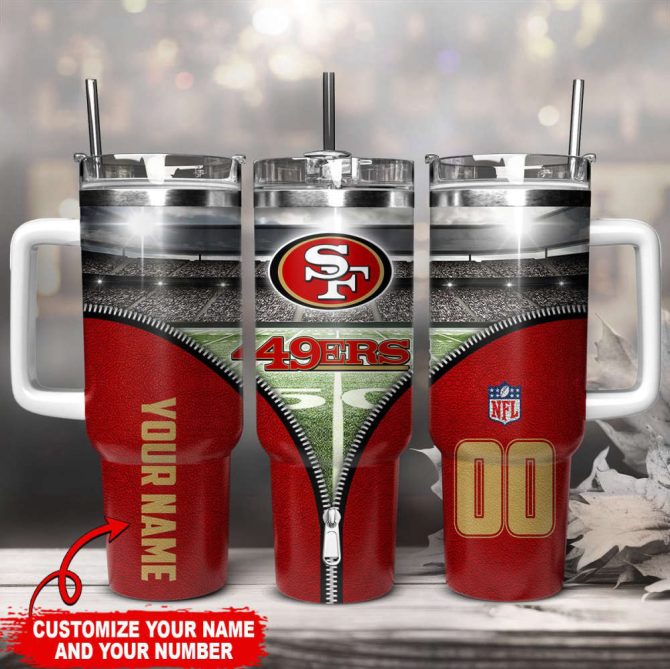 San Francisco 49Ers Nfl Custom Stanley Quencher 40Oz Stainless Steel Tumbler With Handle - Image 2