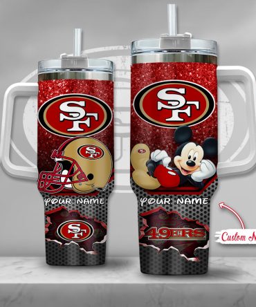 San Francisco 49Ers Nfl Custom Stanley Quencher 40Oz Stainless Steel Tumbler With Handle