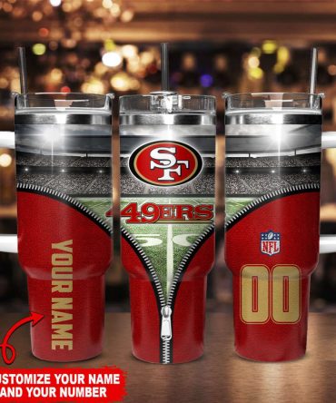 San Francisco 49Ers Nfl Custom Stanley Quencher 40Oz Stainless Steel Tumbler With Handle