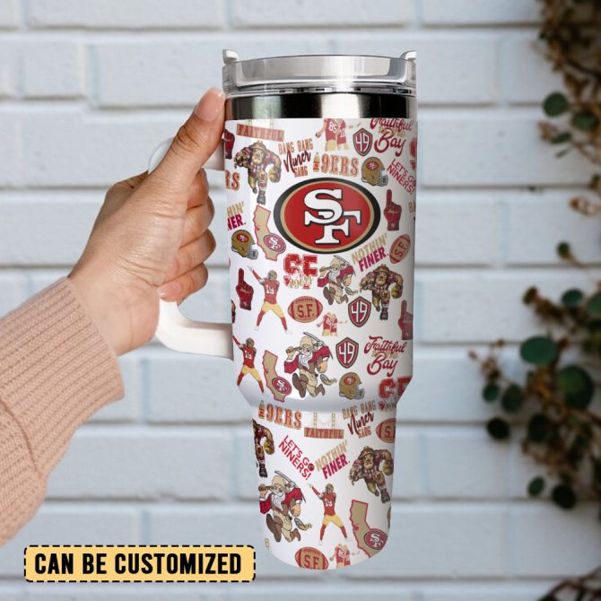 San Francisco 49Ers Nfl Sports Custom Stanley Quencher 40Oz Stainless Steel Tumbler With Handle - Image 3