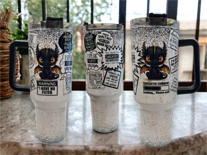 Sarcastic Dragon Custom Stanley Quencher 40Oz Stainless Steel Tumbler