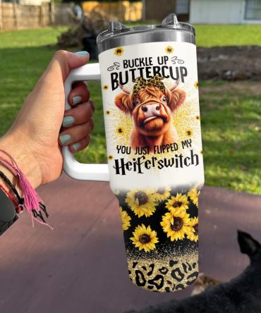 Sassy Sunflower Sipper Custom Stanley Quencher 40Oz Stainless Steel Tumbler With Handle