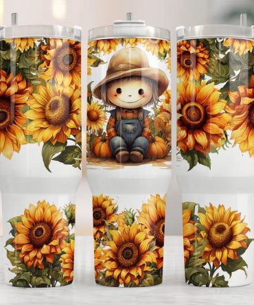 Scarecrow Sunflowercustom Stanley Quencher 40Oz Stainless Steel Tumbler