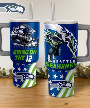 Seattle Seahawks Nfl Custom Stanley Quencher 40Oz Stainless Steel