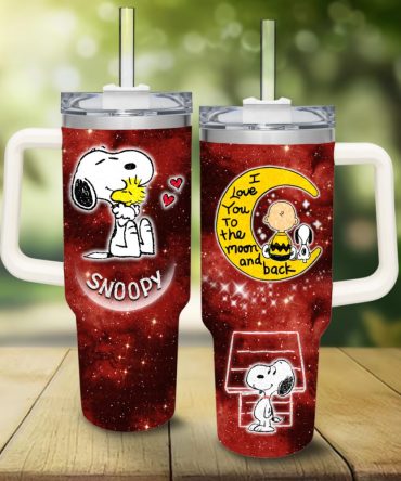 Snoopy And Charlie Brown Peanuts Cartoon Custom Stanley Quencher 40Oz Stainless Steel Tumbler With Handle
