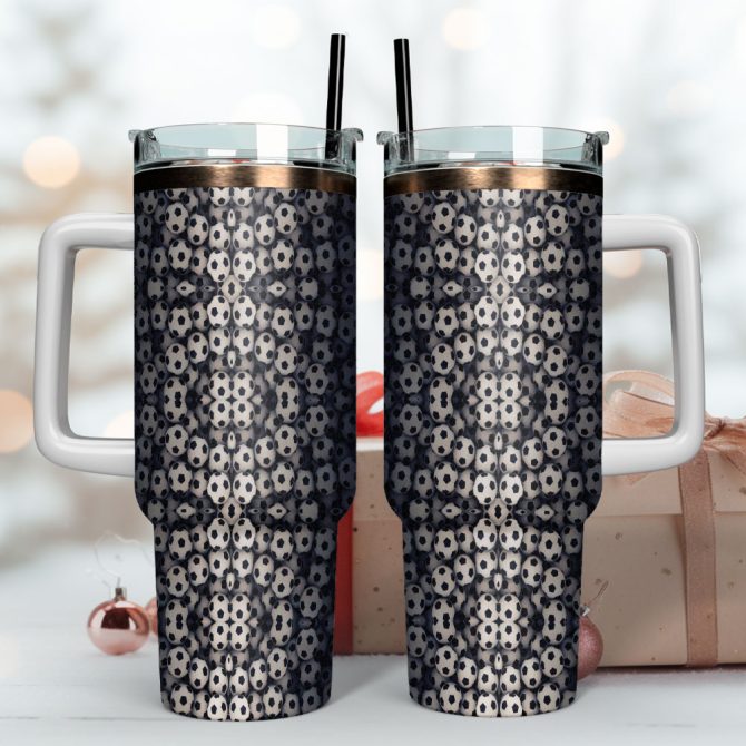 Soccer Sports Custom Stanley Quencher 40Oz Stainless Steel Tumbler With Handle - Image 4