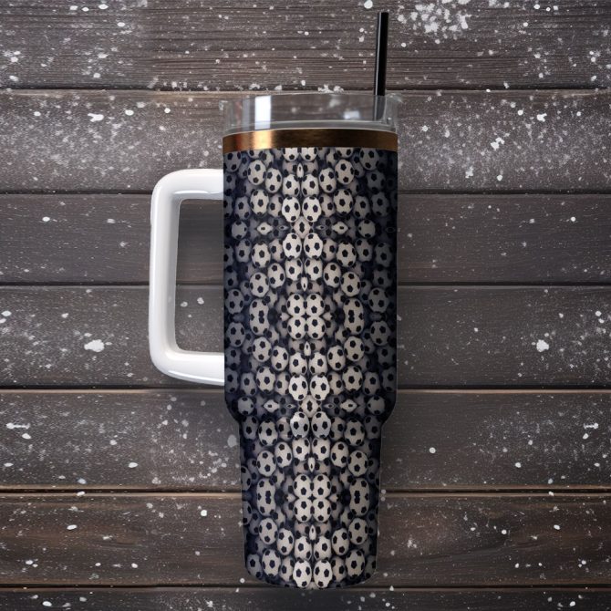 Soccer Sports Custom Stanley Quencher 40Oz Stainless Steel Tumbler With Handle - Image 2