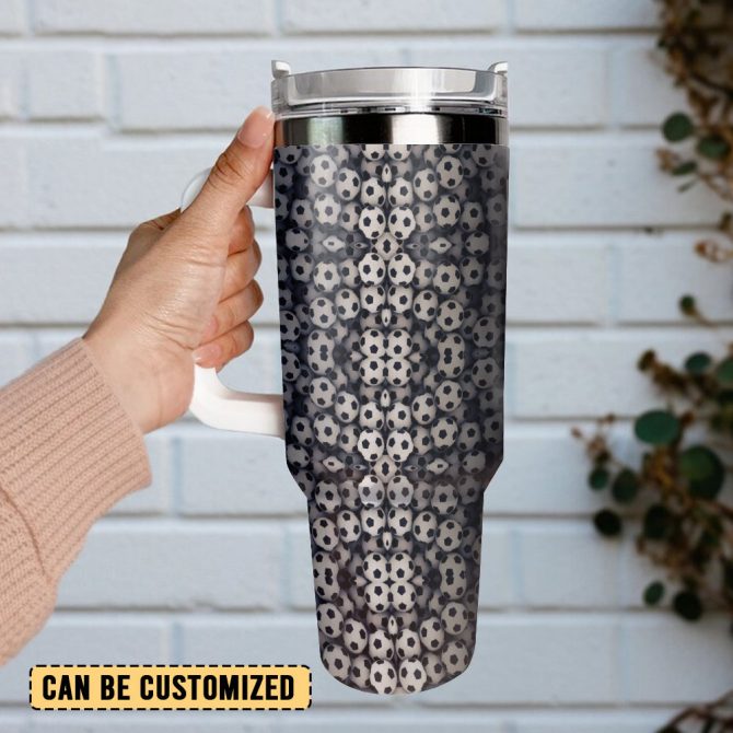 Soccer Sports Custom Stanley Quencher 40Oz Stainless Steel Tumbler With Handle - Image 3