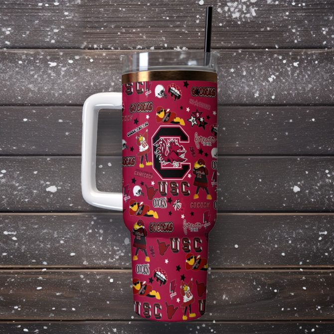 South Carolina Gamecocks Ncaa Custom Stanley Quencher 40Oz Stainless Steel Tumbler With Handle - Image 2