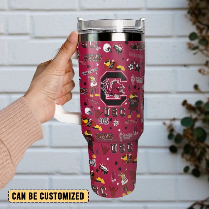 South Carolina Gamecocks Ncaa Custom Stanley Quencher 40Oz Stainless Steel Tumbler With Handle - Image 3