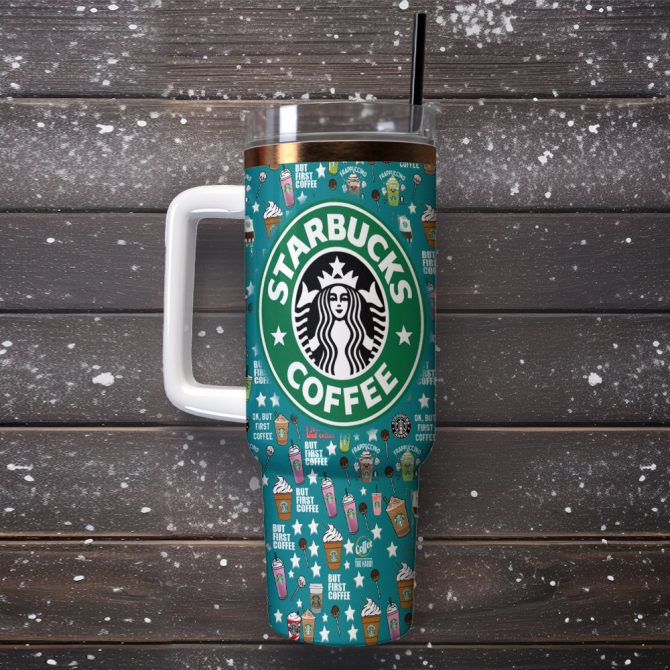 Starbucks Coffee Custom Stanley Quencher 40Oz Stainless Steel Tumbler With Handle - Image 2