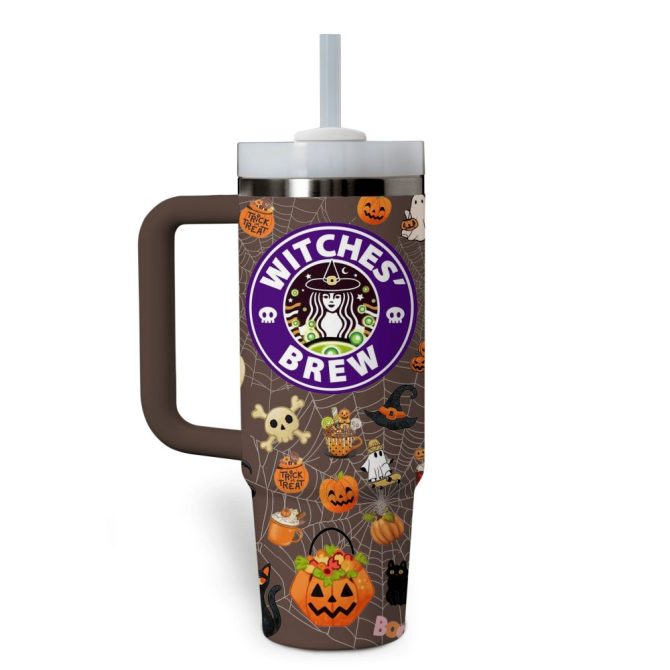 Starbucks Halloween Drinks Custom Stanley Quencher 40Oz Stainless Steel Tumbler With Handle - Image 3