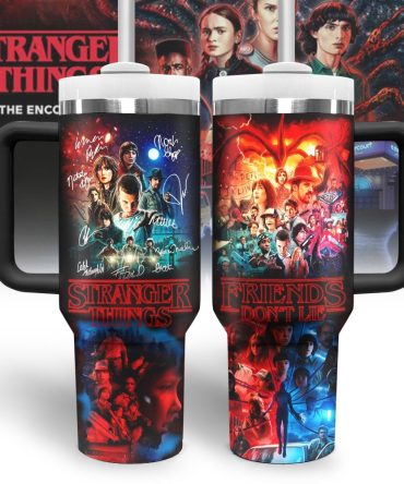 Stranger Things Movies Custom Stanley Quencher 40Oz Stainless Steel Tumbler
