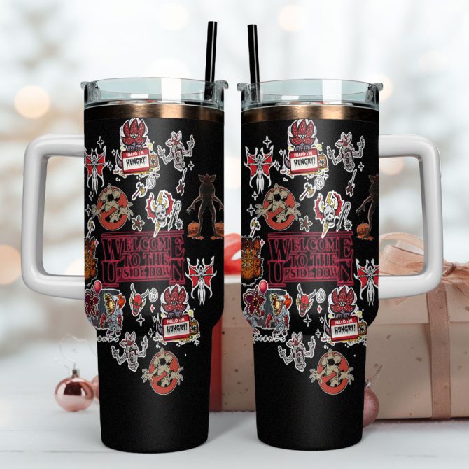 Stranger Things Movies Custom Stanley Quencher 40Oz Stainless Steel Tumbler With Handle - Image 4