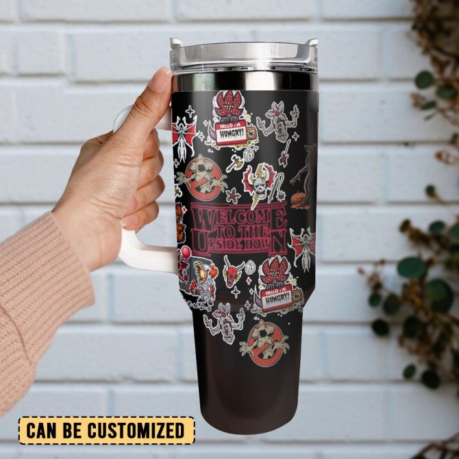 Stranger Things Movies Custom Stanley Quencher 40Oz Stainless Steel Tumbler With Handle - Image 3