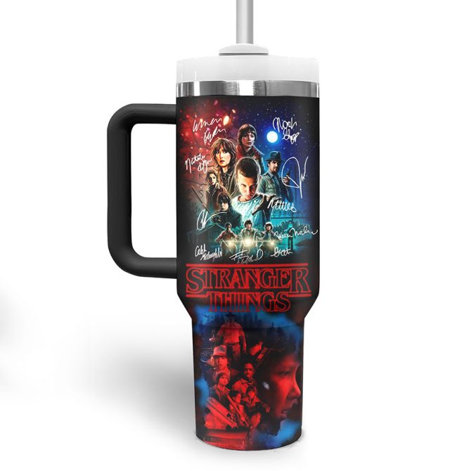 Stranger Things Movies Custom Stanley Quencher 40Oz Stainless Steel Tumbler - Image 3