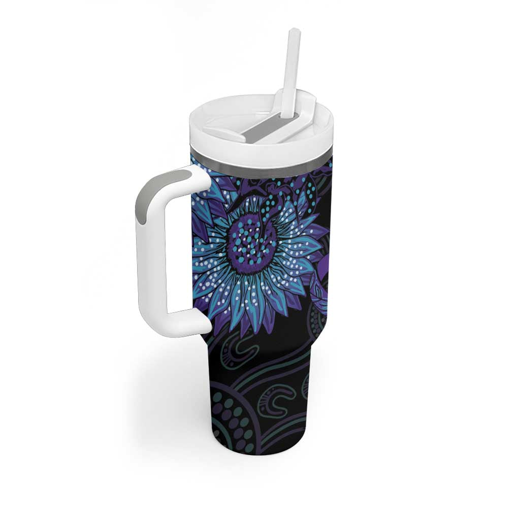 Sunflower Australia Indigenous Custom Stanley Quencher 40Oz Stainless Steel Tumbler - Image 2