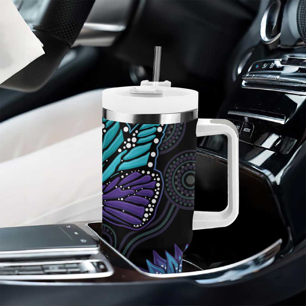 Sunflower Australia Indigenous Custom Stanley Quencher 40Oz Stainless Steel Tumbler - Image 8