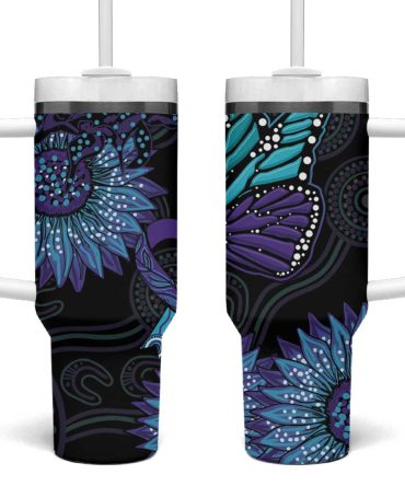 Sunflower Australia Indigenous Custom Stanley Quencher 40Oz Stainless Steel Tumbler