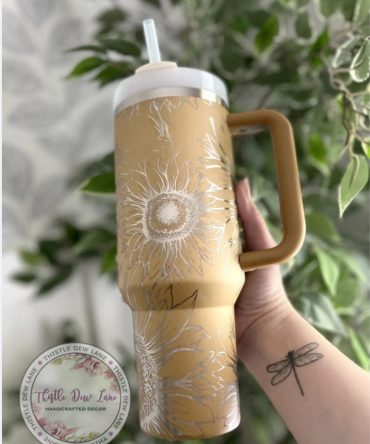 Sunflower Custom Stanley Quencher 40Oz Stainless Steel Tumbler