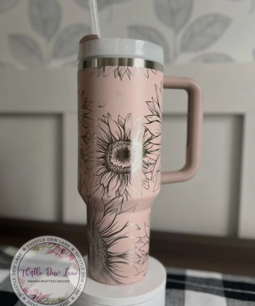 Sunflower Custom Stanley Quencher 40Oz Stainless Steel Tumbler