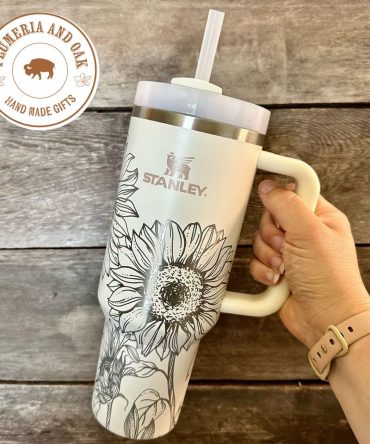 Sunflower Custom Stanley Quencher 40Oz Stainless Steel Tumbler