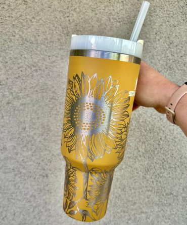 Sunflower Custom Stanley Quencher 40Oz Stainless Steel Tumbler