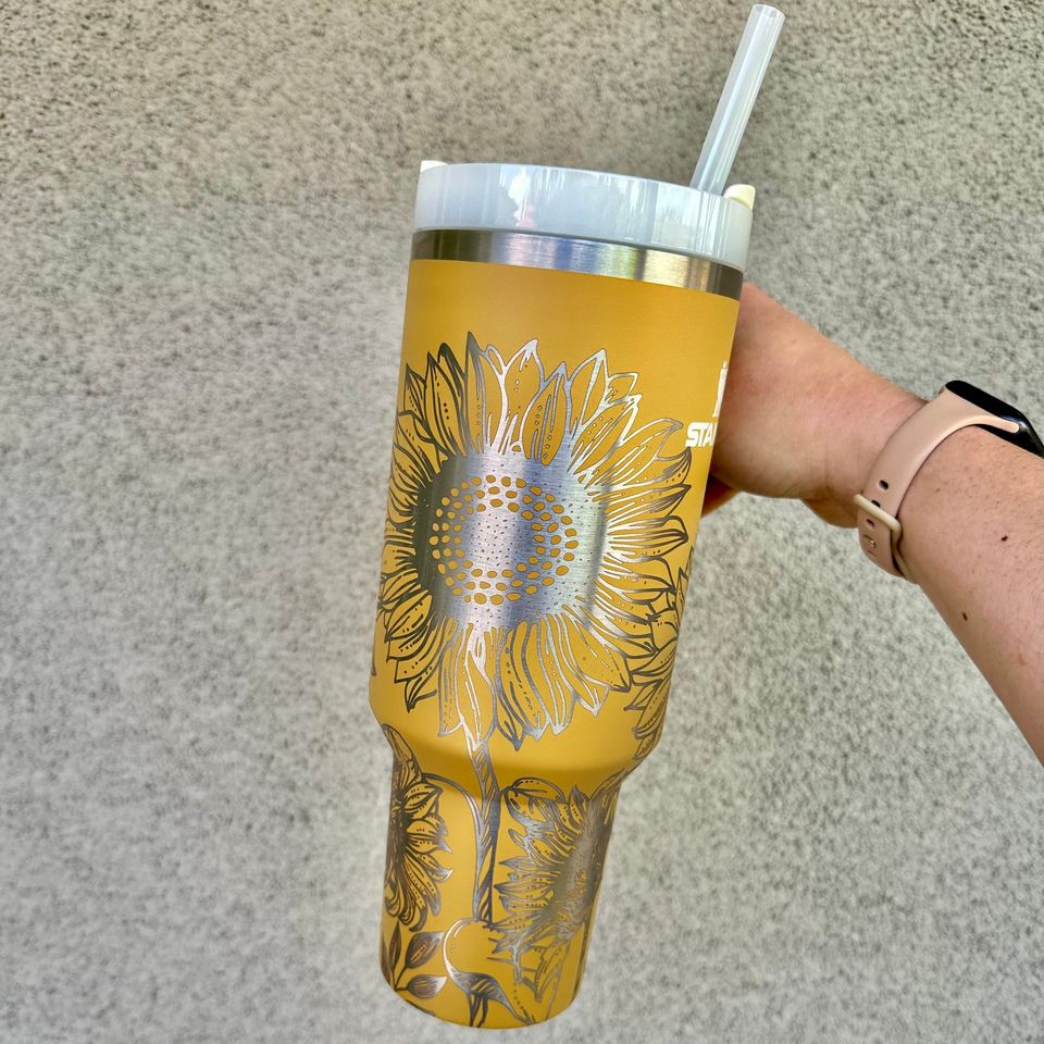 Sunflower Custom Stanley Quencher 40Oz Stainless Steel Tumbler