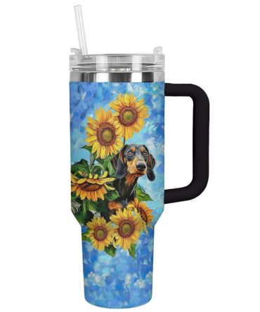 Sunflower Custom Stanley Quencher 40Oz Stainless Steel Tumbler With Handle