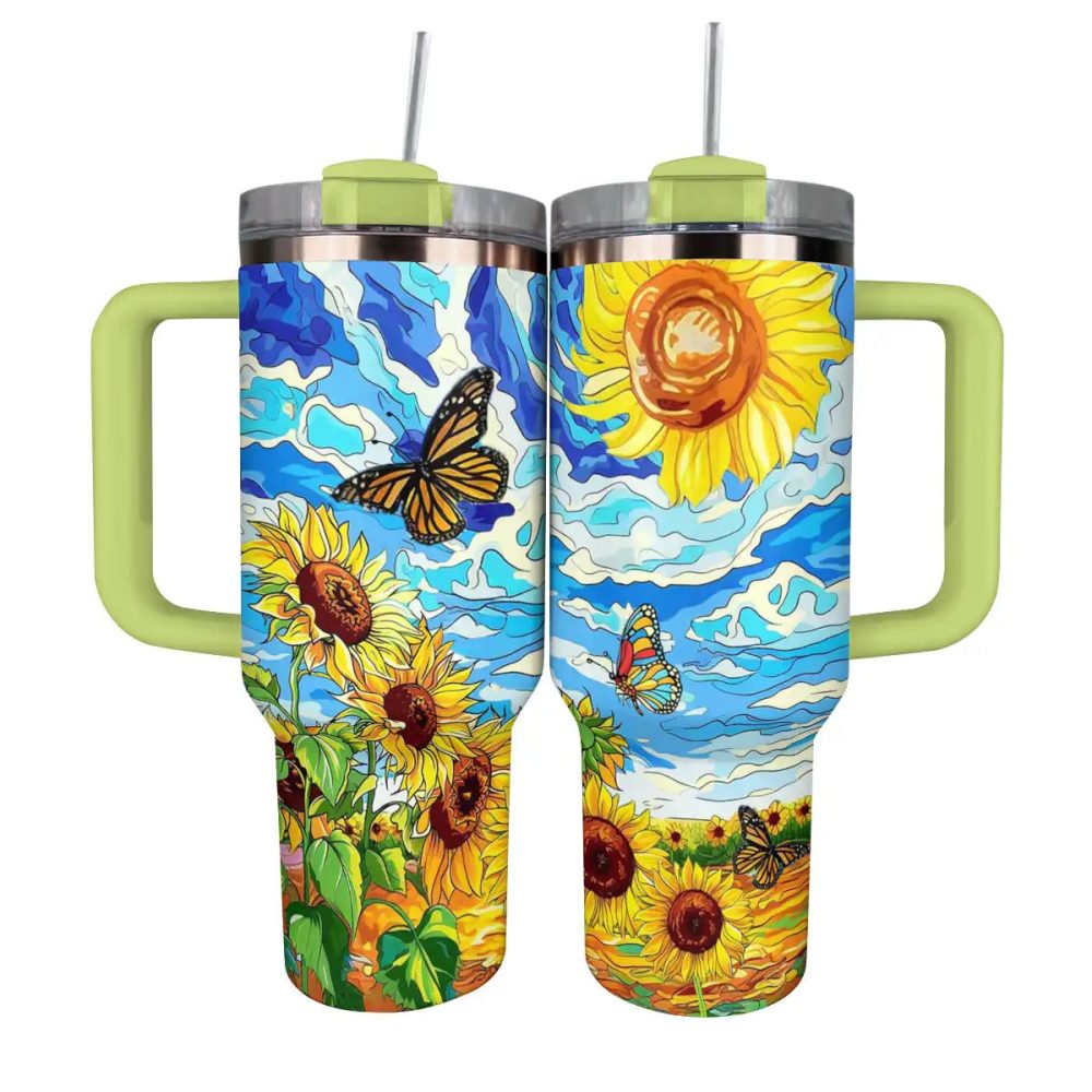 Sunflower Custom Stanley Quencher 40Oz Stainless Steel Tumbler With Handle - Image 11