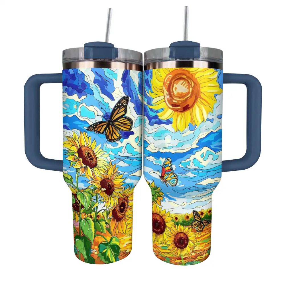 Sunflower Custom Stanley Quencher 40Oz Stainless Steel Tumbler With Handle - Image 12