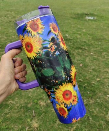 Sunflower Custom Stanley Quencher 40Oz Stainless Steel Tumbler With Handle