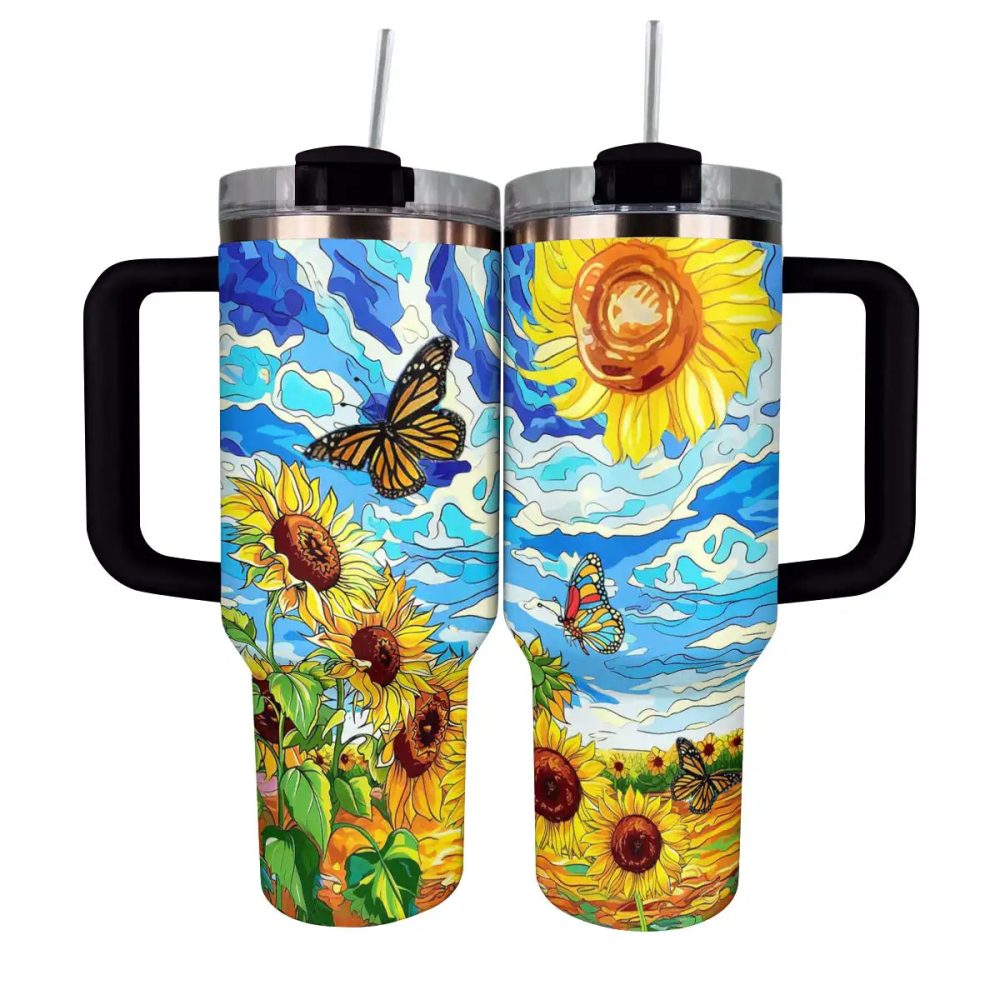Sunflower Custom Stanley Quencher 40Oz Stainless Steel Tumbler With Handle - Image 9