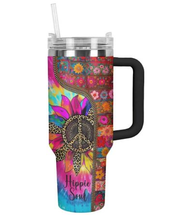 Sunflower Custom Stanley Quencher 40Oz Stainless Steel Tumbler With Handle