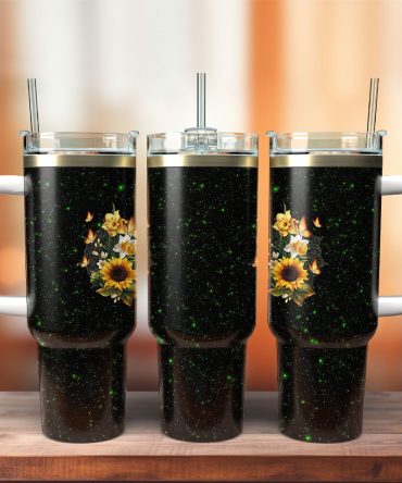 Sunflower Custom Stanley Quencher 40Oz Stainless Steel Tumbler With Handle