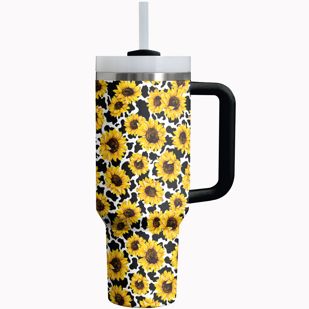 Sunflower Custom Stanley Quencher 40Oz Stainless Steel Tumbler With Handle - Image 2