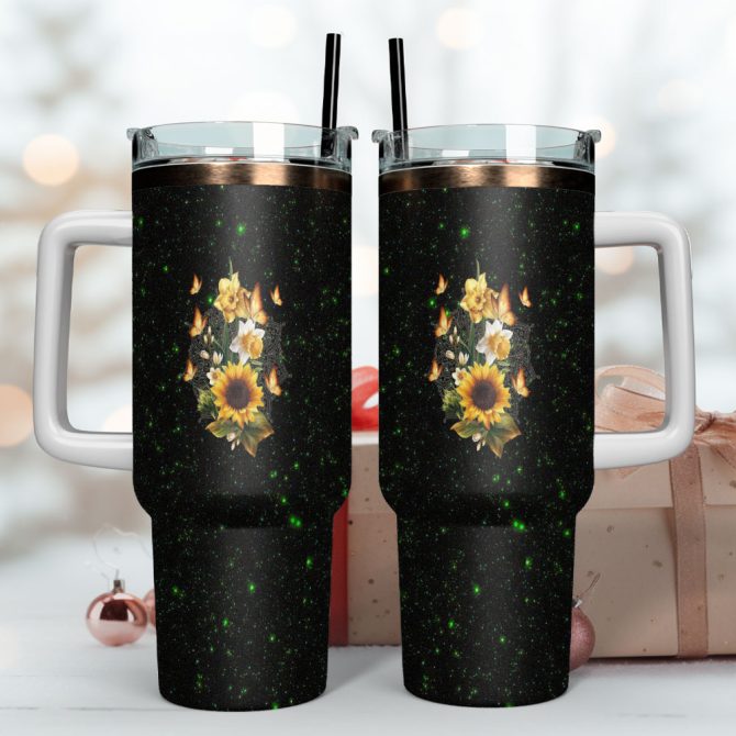 Sunflower Custom Stanley Quencher 40Oz Stainless Steel Tumbler With Handle - Image 4