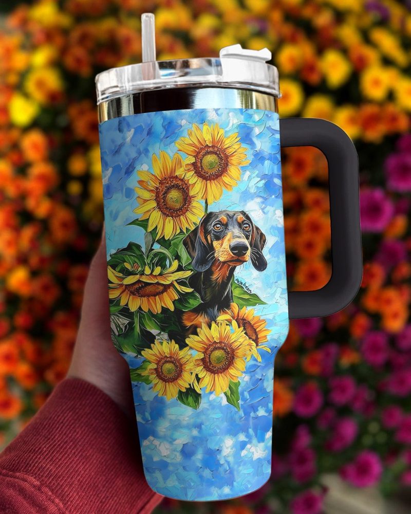 Sunflower Custom Stanley Quencher 40Oz Stainless Steel Tumbler With Handle - Image 2