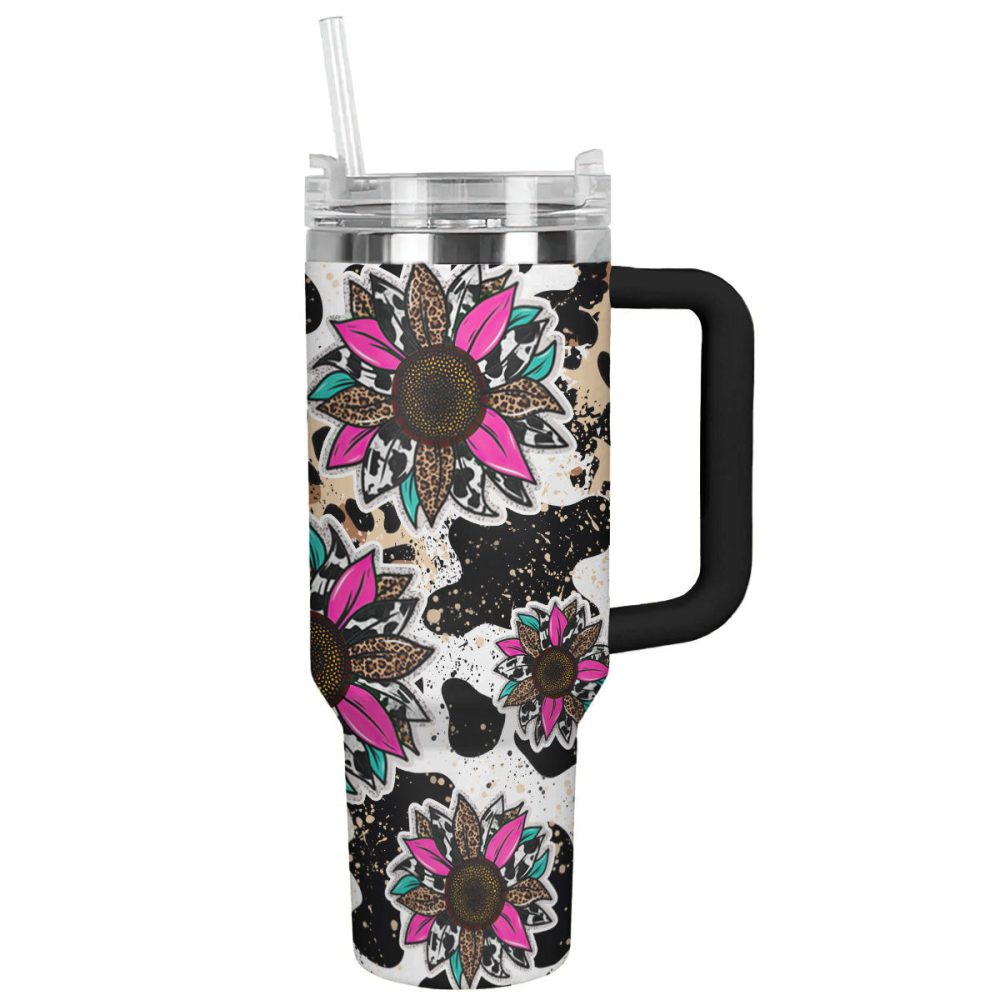 Sunflower Custom Stanley Quencher 40Oz Stainless Steel Tumbler With Handle - Image 2